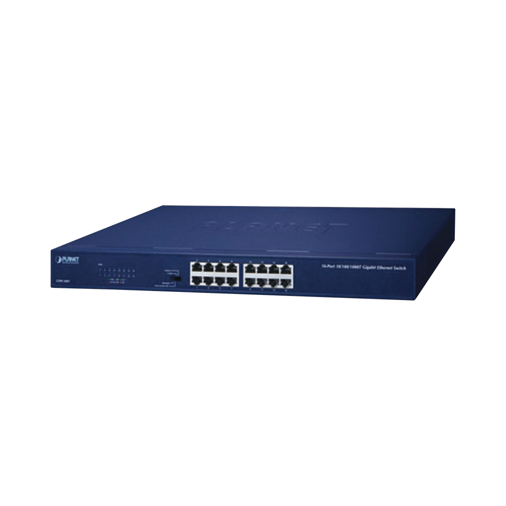 Planet GSW-1601 16-Port 10/100/1000 Mbps Gigabit Unmanaged Switch with Extended Mode for Distances up to 200m