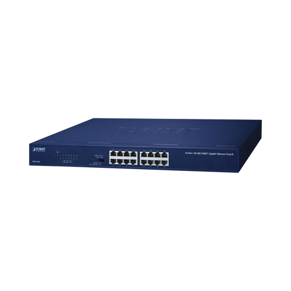 Planet GSW-1601 16-Port 10/100/1000 Mbps Gigabit Unmanaged Switch with Extended Mode for Distances up to 200m