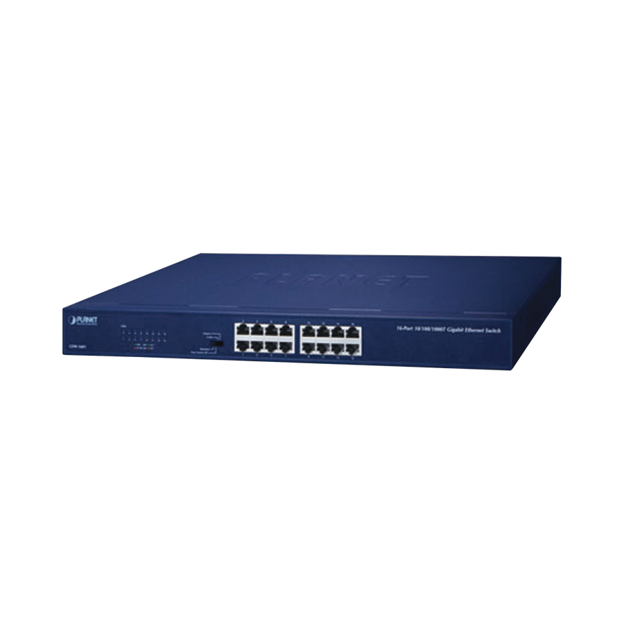 Planet GSW-1601 16-Port 10/100/1000 Mbps Gigabit Unmanaged Switch with Extended Mode for Distances up to 200m