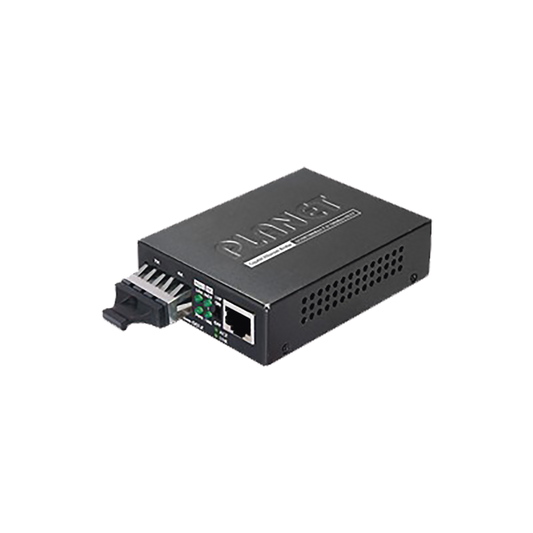 Planet GT-802S 10/100/1000Base-T to 1000 Base-SX/LX Gigabit Media Converter, up to 6.21 miles (20 km), Connectors SC, Single Mode
