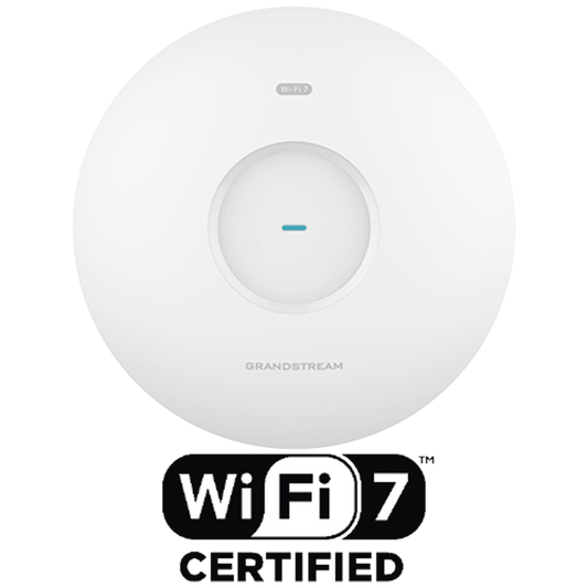 Grandstream GWN7670 Wi-Fi 7 Access Point / 3.6 Gbps / Dual-Band 2x2:2 MIMO / MLO / 4KQAM / MRU / Preamble Puncturing / 256 Concurrent Clients / 2 x 2.5G PoE+ Ports / 175m Coverage / BLE 5.3 / Integrated Management