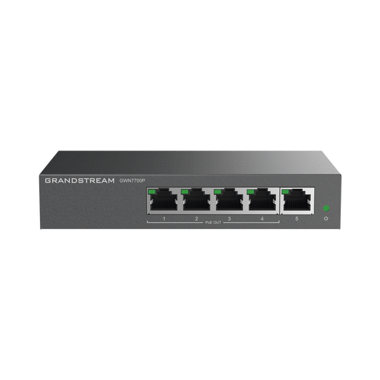 Grandstream GWN7700P Unmanaged PoE+ Gigabit Switch / 5 ports 10/100/1000 Mbps / 4 PoE+ ports / up to 60W