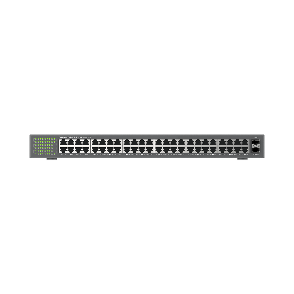 Grandstream GWN7706 Unmanaged Gigabit Switch / 48 Gigabit Ports 10/100/1000 Mbps / 2 SFP Fiber Ports