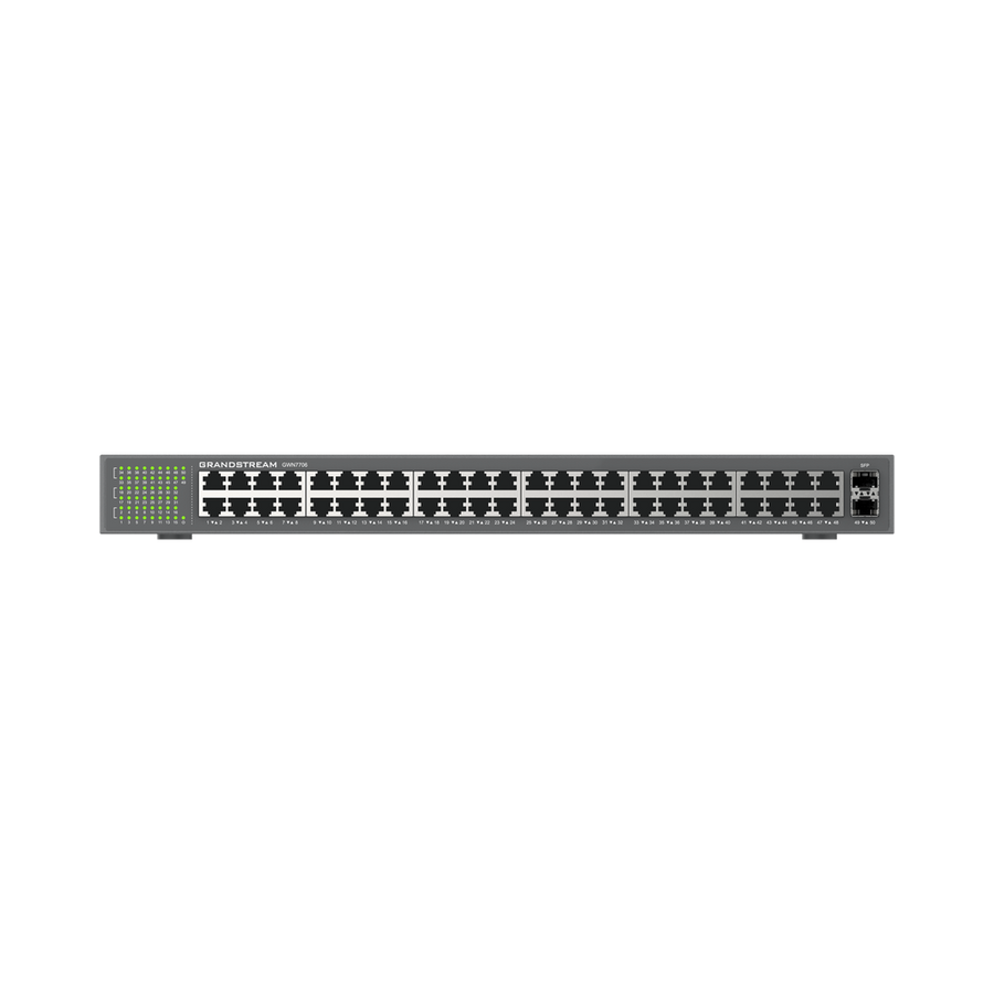 Grandstream GWN7706 Unmanaged Gigabit Switch / 48 Gigabit Ports 10/100/1000 Mbps / 2 SFP Fiber Ports