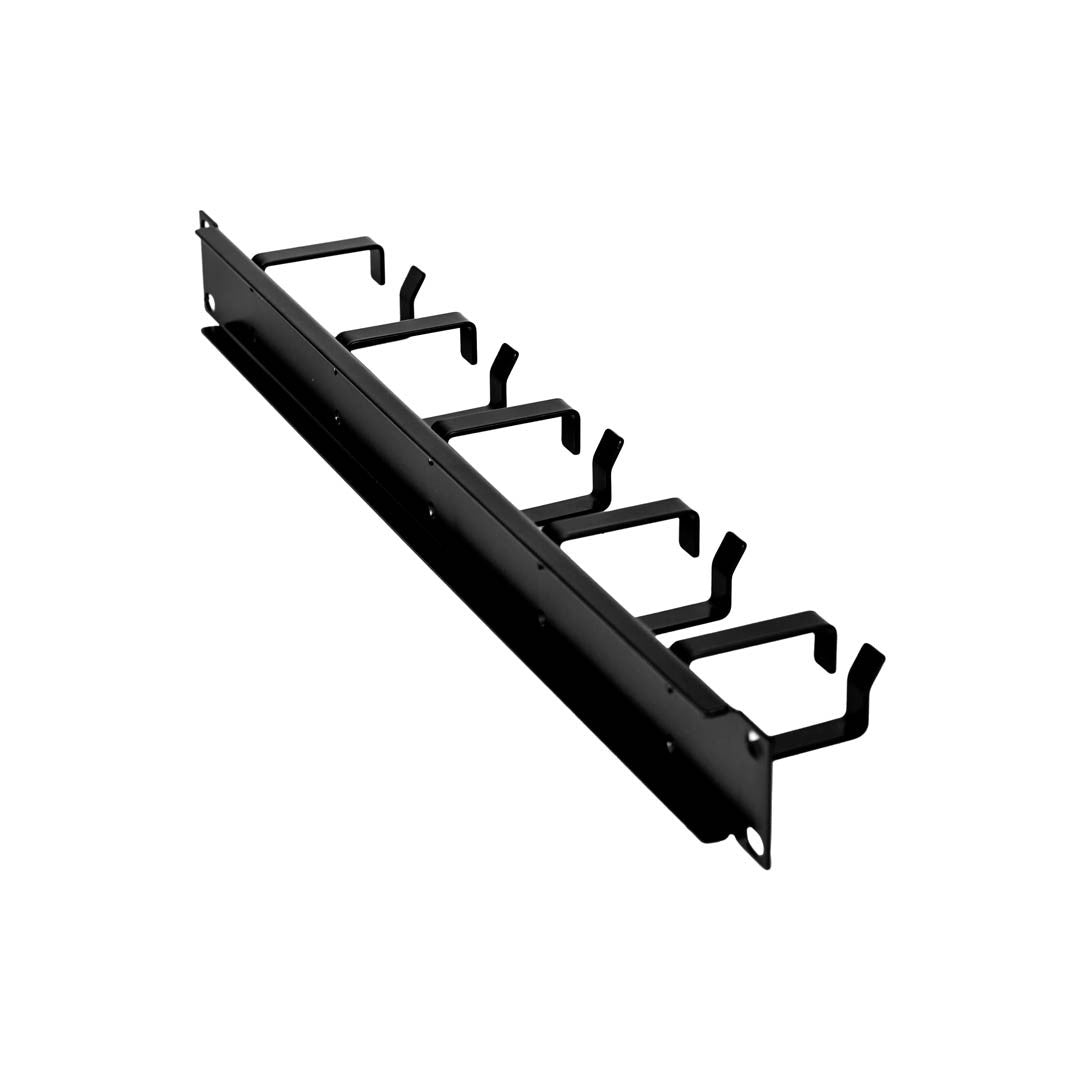 Iuron Cable Management 1U 19in D Ring Hook Metal Panel
