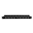 Iuron Cable Management 1U 19in Finger Duct 12 Holes Panel w/ Cover