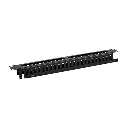 Iuron Cable Management 1U 19in Finger Duct 24 Holes Panel w/ Cover