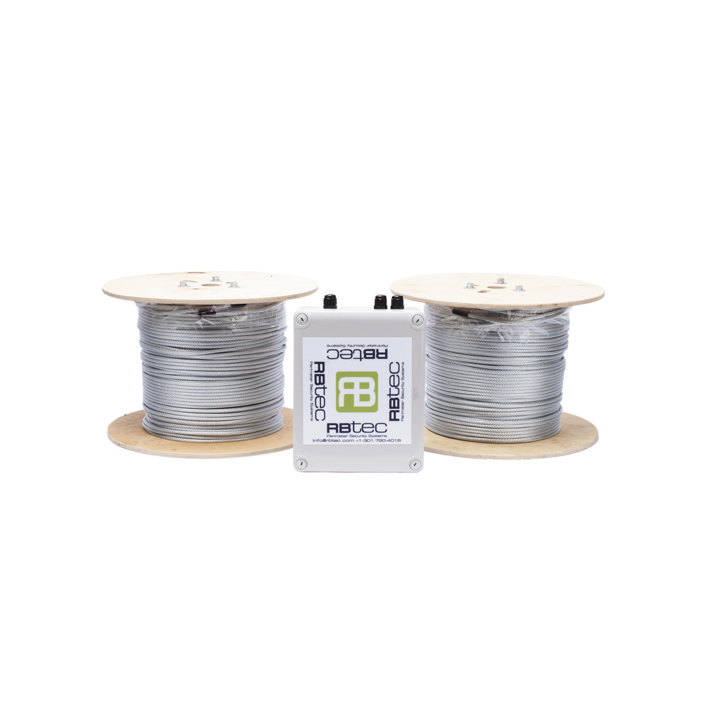 Rbtec IROC-2Z-1000-V2 Kit for Perimeter Sensor Cable IRONCLAD for Chain Link Fences / 2000 ft (610 m) / 2 Zones; 1000 ft per Zones / No False Alarms Caused by Wind / ALL Included