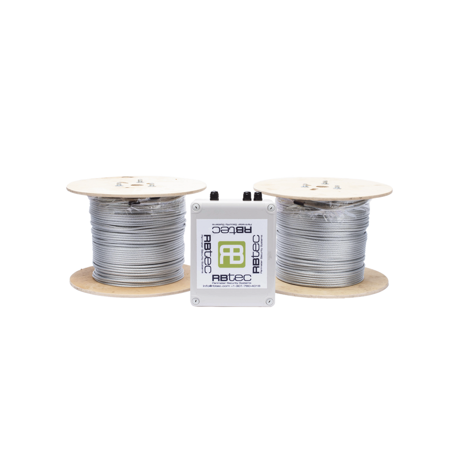 Rbtec IROC-2Z-1000-V2 Kit for Perimeter Sensor Cable IRONCLAD for Chain Link Fences / 2000 ft (610 m) / 2 Zones; 1000 ft per Zones / No False Alarms Caused by Wind / ALL Included