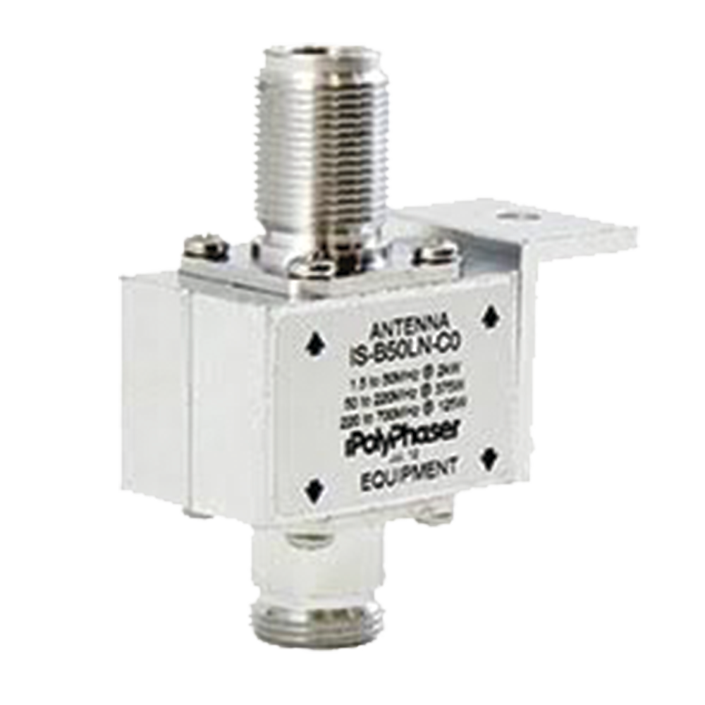 Polyphaser IS-B50LN-C0 10 MHz To 1 GHz Coaxial Protector With DC Block And N Female Connectors