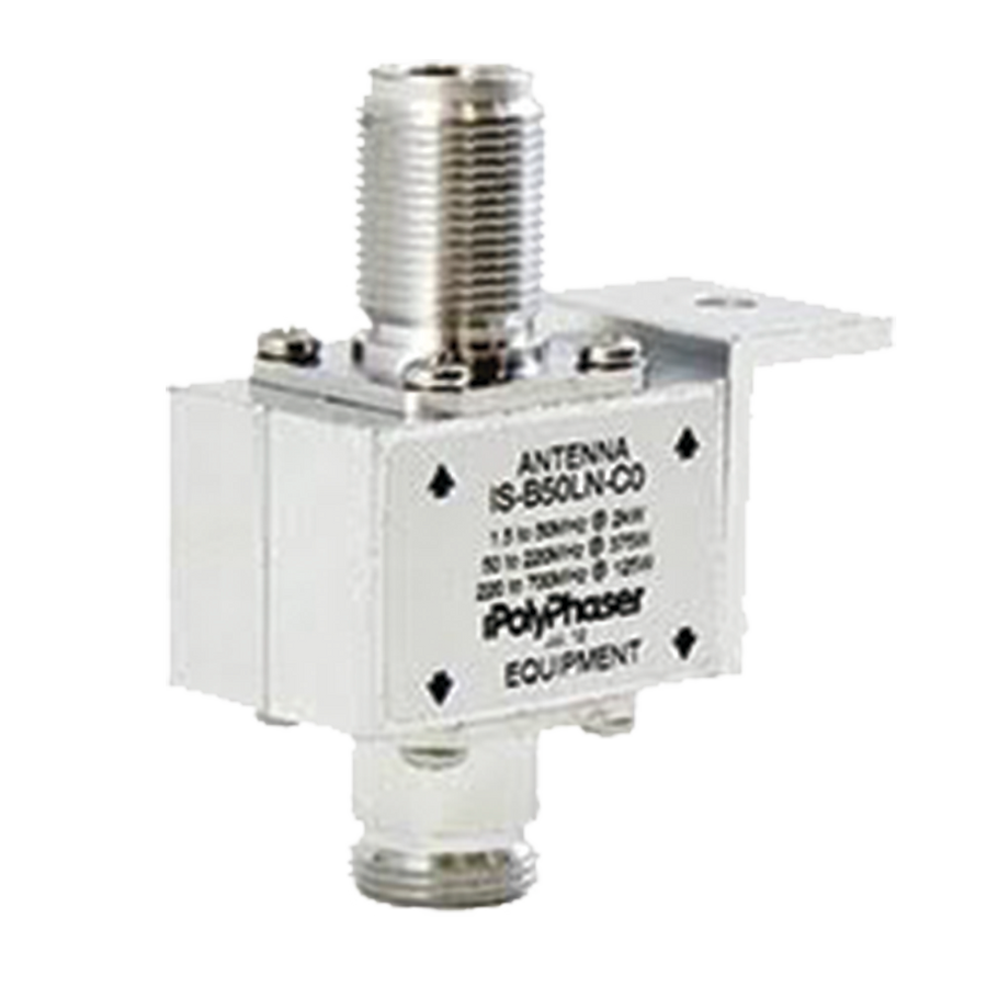 Polyphaser IS-B50LN-C0 10 MHz To 1 GHz Coaxial Protector With DC Block And N Female Connectors