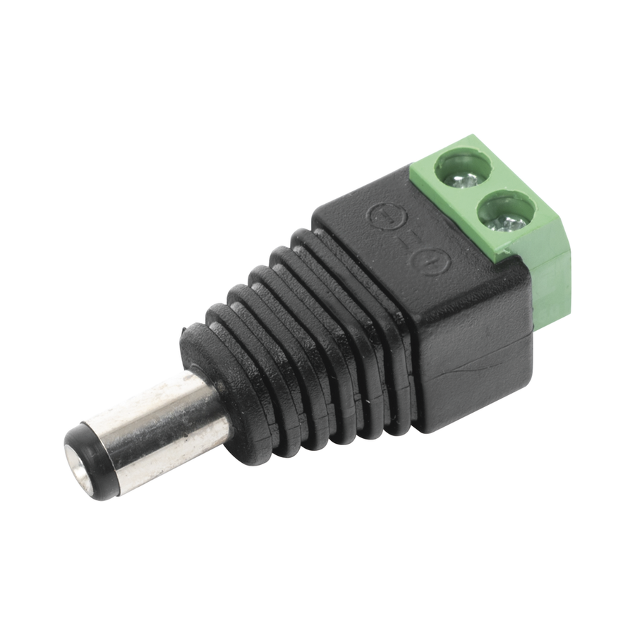 Epcom Powerline JR-52 12 Vdc Polarized 3.5 mm Plug Male Adapter / Screw Terminals / Polarized (+/-) / Ideal for Video Surveillance Cameras.