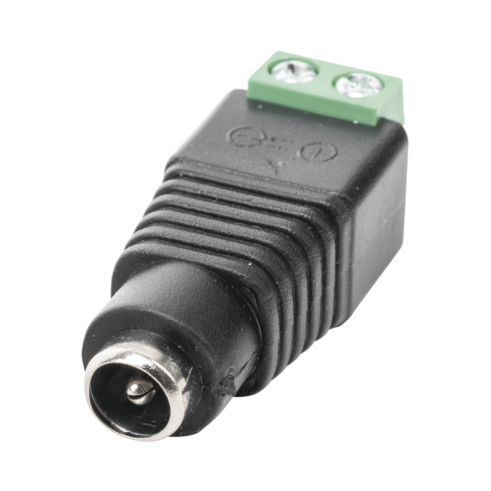 Epcom Powerline JR-53 12 Vdc polarized 3.5 mm Jack Female Adapter / Screw Type Terminals / Polarized (+/-)/ Ideal for Video Surveillance Cameras.