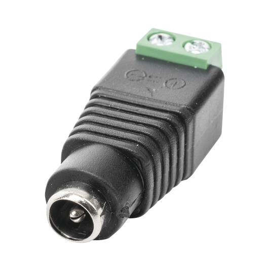 Epcom Powerline JR-53 12 Vdc polarized 3.5 mm Jack Female Adapter / Screw Type Terminals / Polarized (+/-)/ Ideal for Video Surveillance Cameras.
