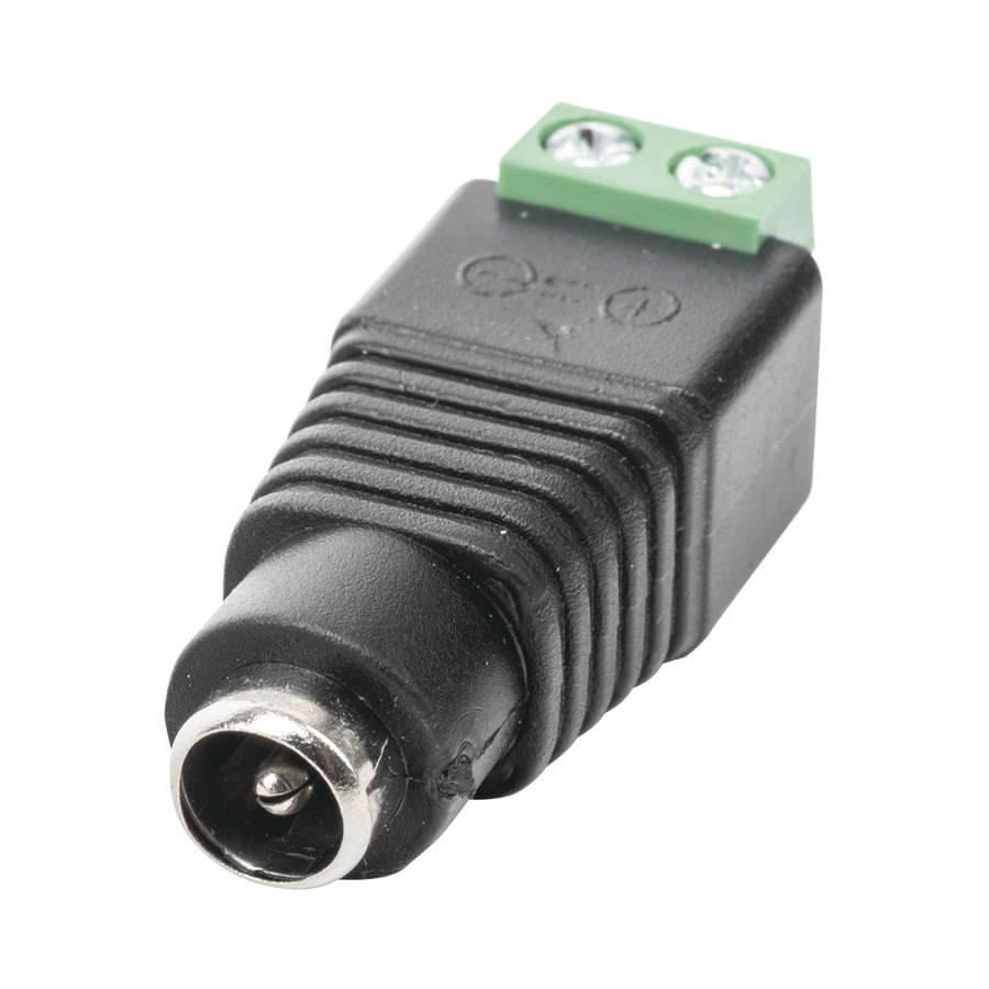 Epcom Powerline JR-53 12 Vdc polarized 3.5 mm Jack Female Adapter / Screw Type Terminals / Polarized (+/-)/ Ideal for Video Surveillance Cameras.