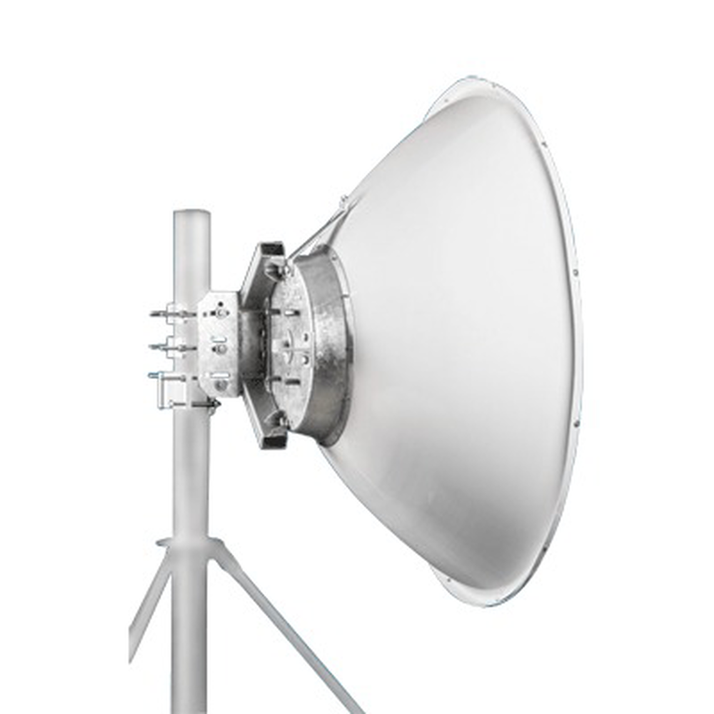 Jirous JRMD120010/11RA Dish Antenna for B11 Radio, Circular Connector, 10.1 ~ 12 GHz, 3.93 ft (1.2 m) Diameter, Mount included