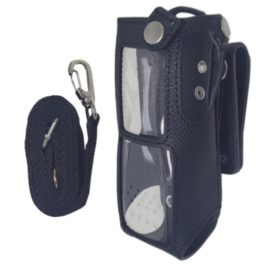 Hytera LCY025 Leather Carrying Case, black, with display window