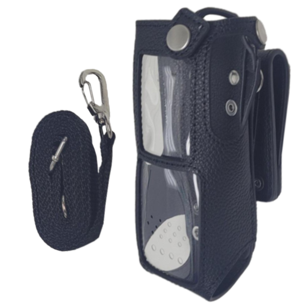 Hytera LCY025 Leather Carrying Case, black, with display window