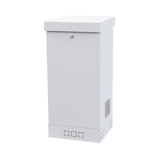Linkedpro LF-RE-06-05-20UW Rack Enclosure, Capacity for 20 Rack Units, 21.77 in wide, 48.90 in deep, Double doors with adjustable front and intermediate posts, White color