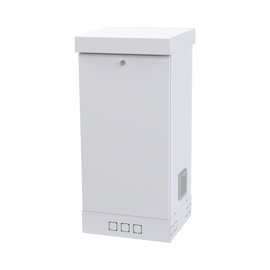 Linkedpro LF-RE-06-05-20UW Rack Enclosure, Capacity for 20 Rack Units, 21.77 in wide, 48.90 in deep, Double doors with adjustable front and intermediate posts, White color