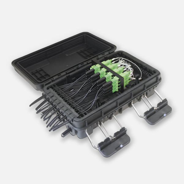 Linkedpro LP-FAB-HGT-16IN/A16 Fiber Termination Box FTTH, 16 Ports, IP65, Loaded with 16 Adapters SC/APC. Black Color