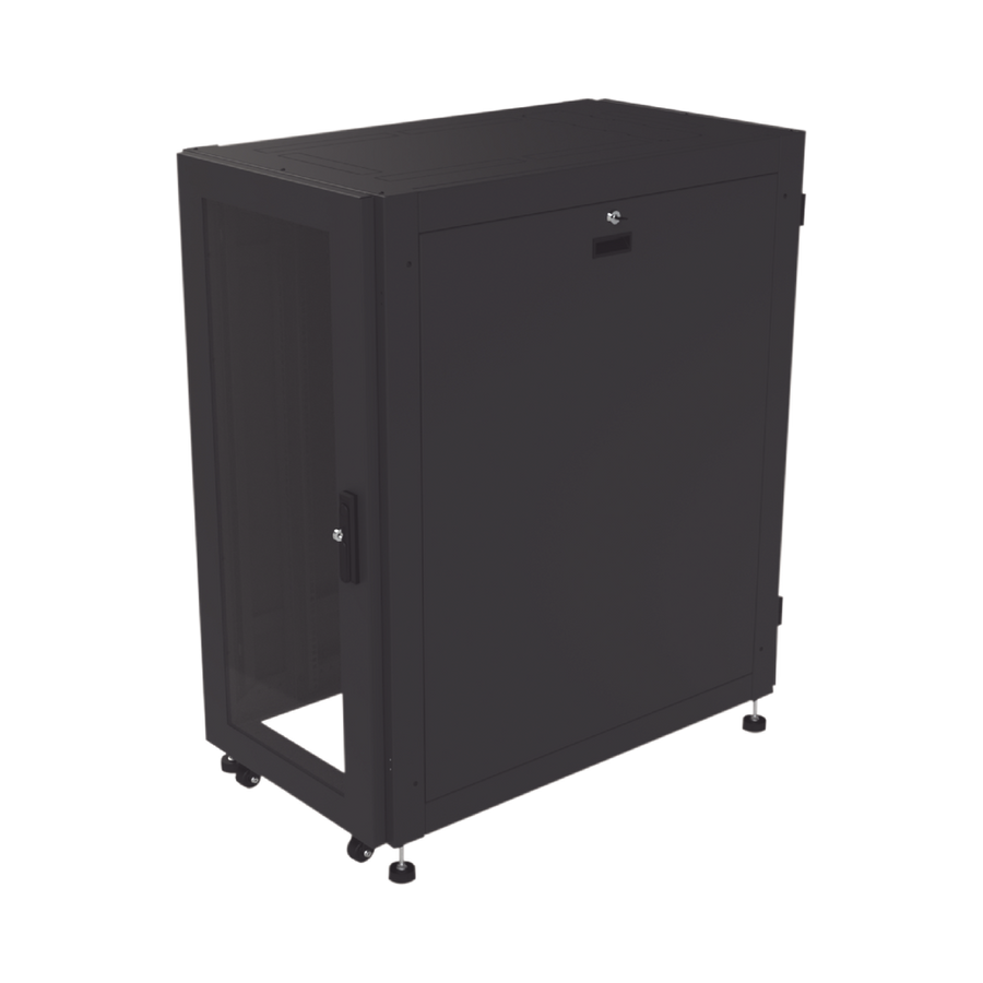 Linkedpro LP-60100-24U-R2 24U Professional Network Cabinet with 19" Standard Rack and Glass Door 23.62 in x 39.37 in (600 mm Width x 1000 mm Depth)