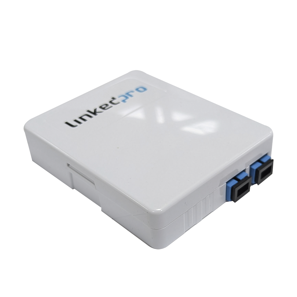 Linkedpro LP-FAB-FFS-2-B Fiber Optic Access Terminal Panel, FTTH Socket, 2 Ports SC, Loaded with 2 Adapter SC/UPC
