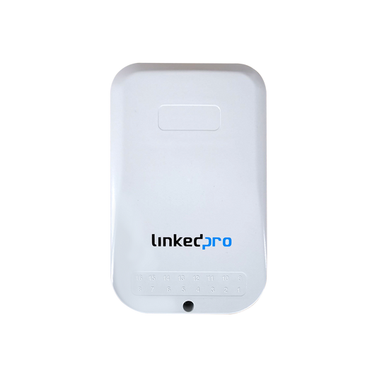 Linkedpro LP-FAB-HGT-16ZT FTTH Termination Box, 16 Ports, IP55, Loaded with 16 Adapters SC/APC, Gray and White Color, Standard Configuration for Wall