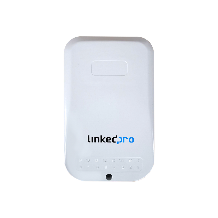 Linkedpro LP-FAB-HGT-16ZT FTTH Termination Box, 16 Ports, IP55, Loaded with 16 Adapters SC/APC, Gray and White Color, Standard Configuration for Wall