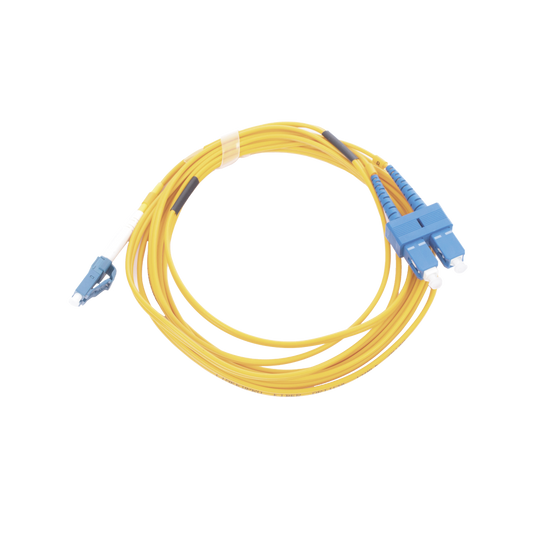 Linkedpro LP-FO-D-LCU-SCU-03 Singlemode Fiber Optic Jumper 9/125 LC/UPC-SC/UPC, PVC, 2.0 mm, Duplex, Yellow, 3 meters