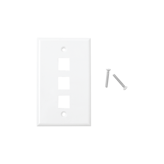 Linkedpro LP-FP-18 Faceplate, 3-Ports - White
