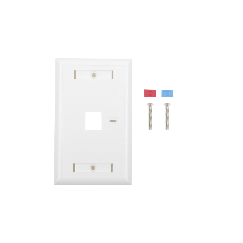 Linkedpro LP-FP-21 Face Plate, 1-Port Output with Space for Label - White