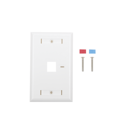 Linkedpro LP-FP-21 Face Plate, 1-Port Output with Space for Label - White