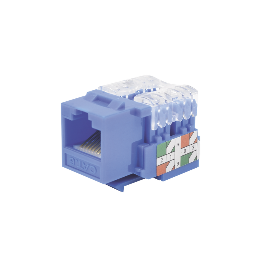 Linkedpro LP-KJ-601-BU Jack 110 Category 6, for faceplate Keystone - Blue Color
