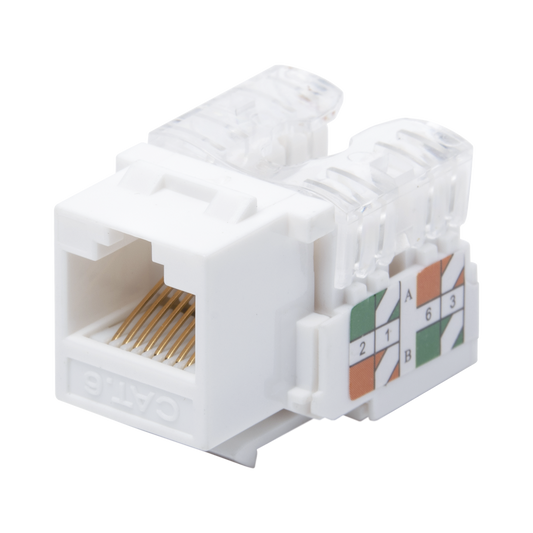 Linkedpro LP-KJ-601-WH Module Jack Keystone for faceplate Cat6 with 110 (Punchdown) - White Color