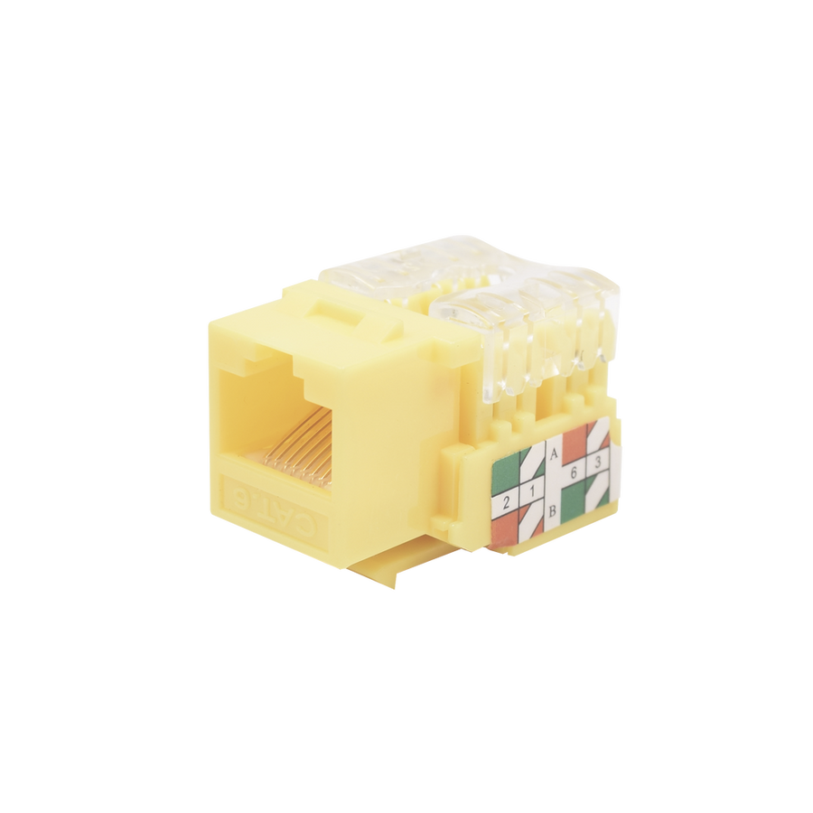 Linkedpro LP-KJ-601-YE Jack 110 Category 6, for faceplate Keystone - Yellow Color