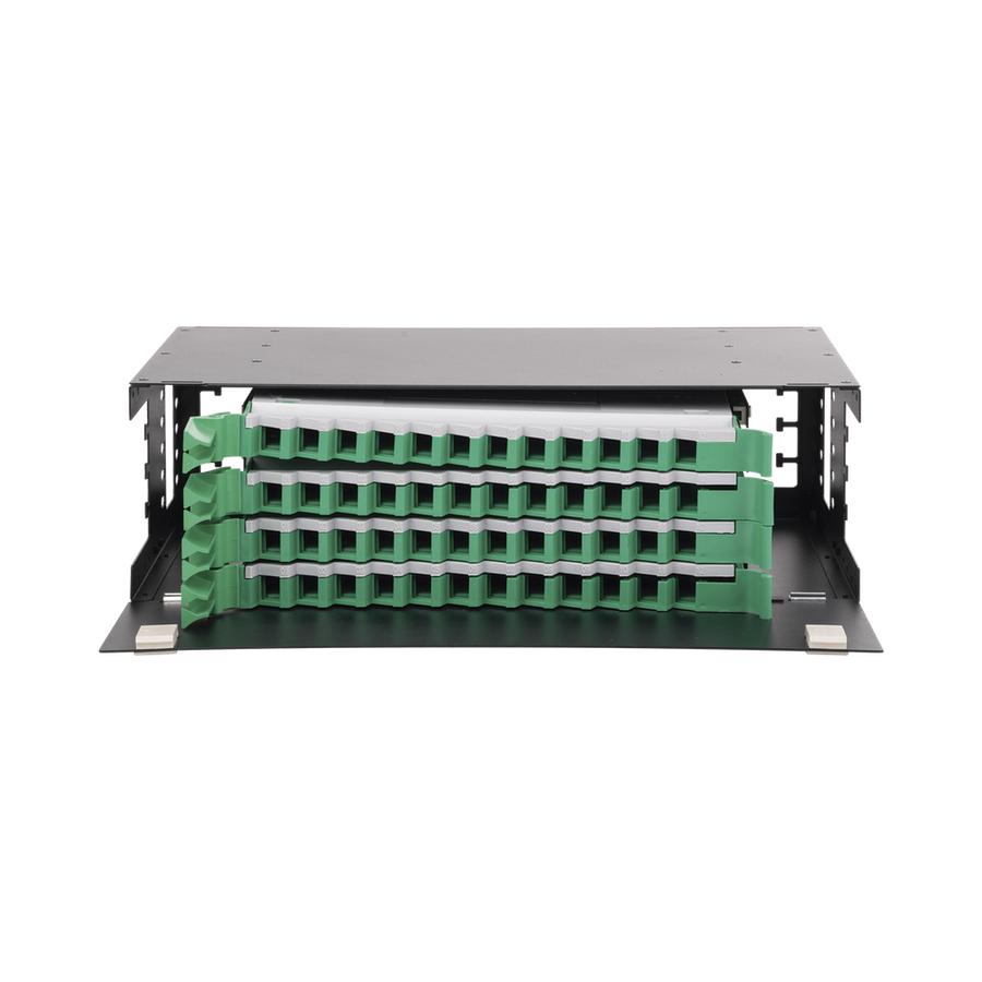 Linkedpro LP-ODF-8048 Fiber Optic Distributor, empty, 19in, Accepts 48 Adapters "LC Duplex" or "LC Simplex" or 48 "SC" Simplex, 3U