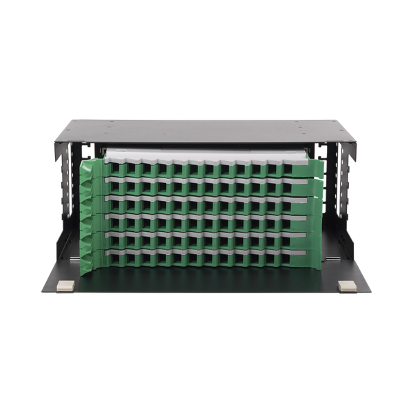 Linkedpro LP-ODF-8072 Fiber Optic Distributor, empty, 19in, Accepts 72 Adapters "LC Duplex" or "LC Simplex" or 48 "SC" Simplex, 4U