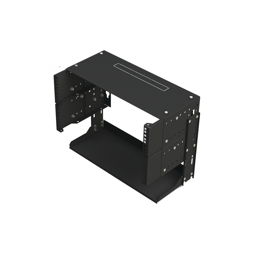Linkedpro LP-REP-1205-CH 19" 5U Open Rack, Adjustable Depth 8" ~ 12" with Multiple Use Tray