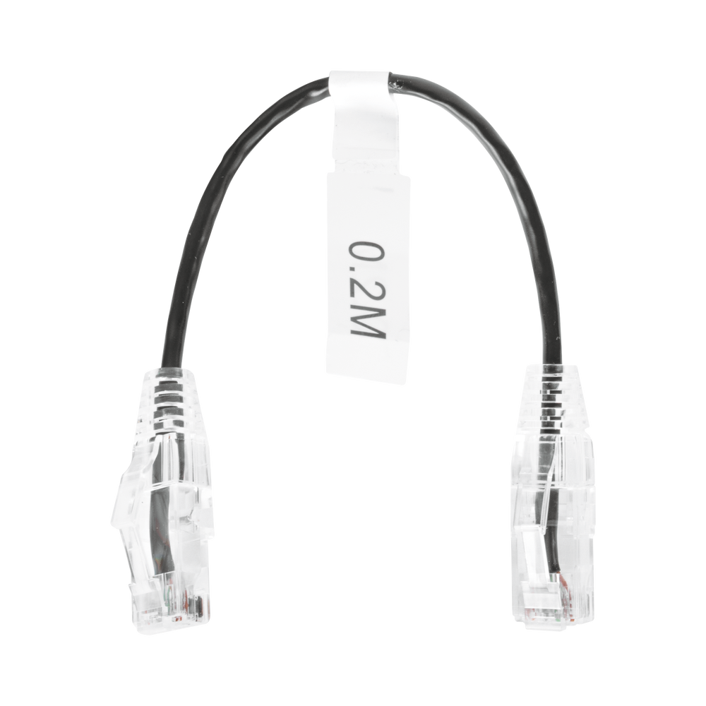 Linkedpro LP-UT6-020-BK28 Slim Patch Cord UTP Cat6 - 0.65 ft (20 cm) Black, Reduced Diameter (28 AWG)