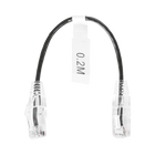 Linkedpro LP-UT6-020-BK28 Slim Patch Cord UTP Cat6 - 0.65 ft (20 cm) Black, Reduced Diameter (28 AWG)