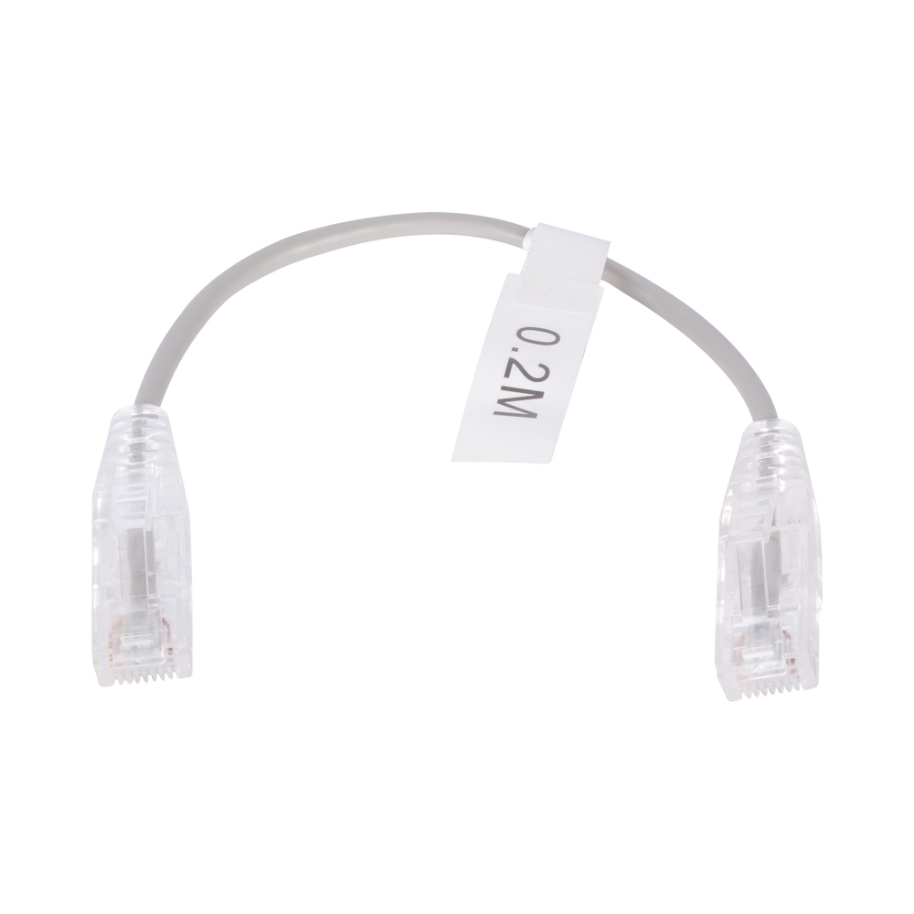 Linkedpro LP-UT6-020-GY28 Slim Patch Cord UTP Cat6 - 0.65 ft (20 cm) Gray, Reduced Diameter (28 AWG)