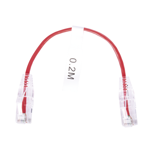 Linkedpro LP-UT6-020-RD28 Slim Patch Cord UTP Cat6 - 0.65 ft (20 cm) Red, Reduced Diameter (28 AWG)
