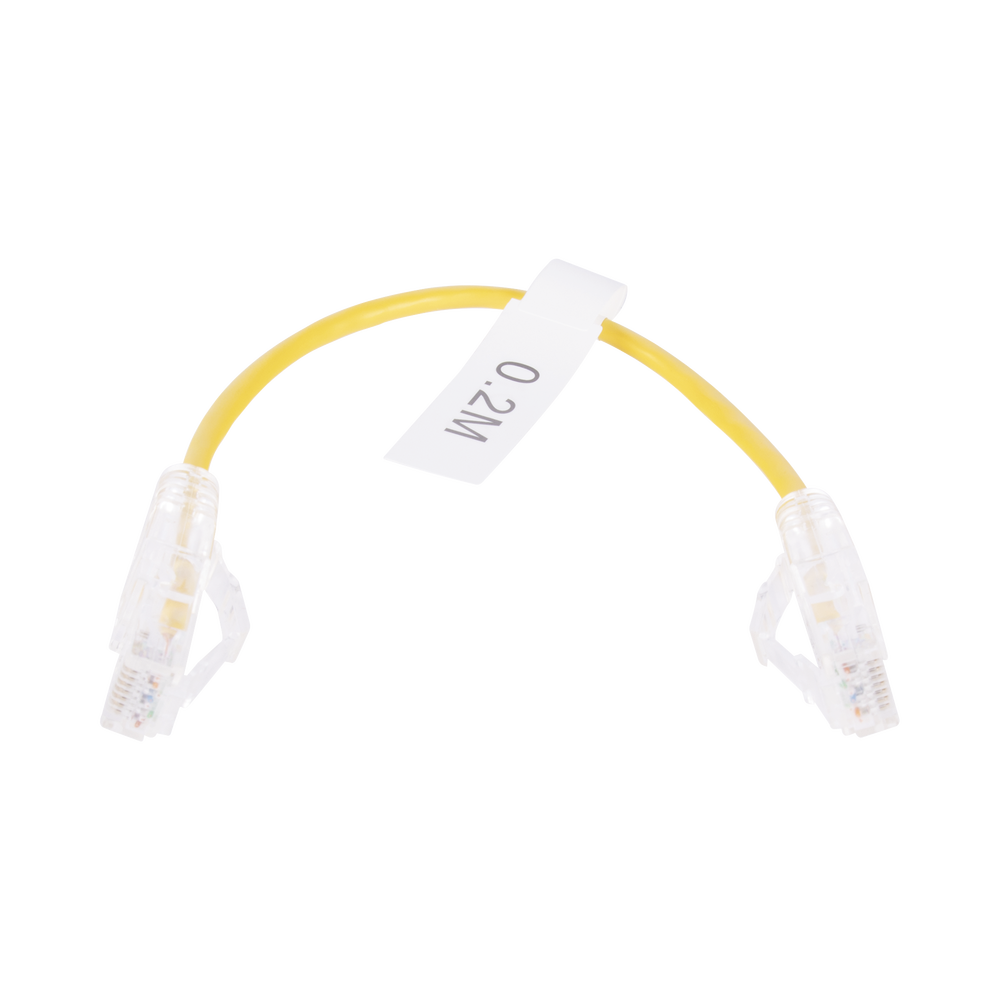 Linkedpro LP-UT6-020-YE28 Slim Patch Cord UTP Cat6 - 0.65 ft (20 cm) Yellow, Reduced Diameter (28 AWG)
