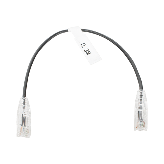 Linkedpro LP-UT6-030-BK-28 Slim Patch Cord UTP Cat6 - 0.98 ft (30 cm) Black, Reduced Diameter (28 AWG)
