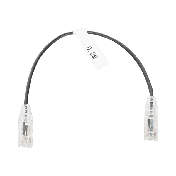 Linkedpro LP-UT6-030-BK-28 Slim Patch Cord UTP Cat6 - 0.98 ft (30 cm) Black, Reduced Diameter (28 AWG)