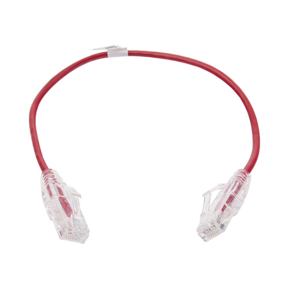 Linkedpro LP-UT6-030-RD28 Slim Patch Cord UTP Cat6 - 0.98 ft (30 cm) Red, Reduced Diameter (28 AWG)