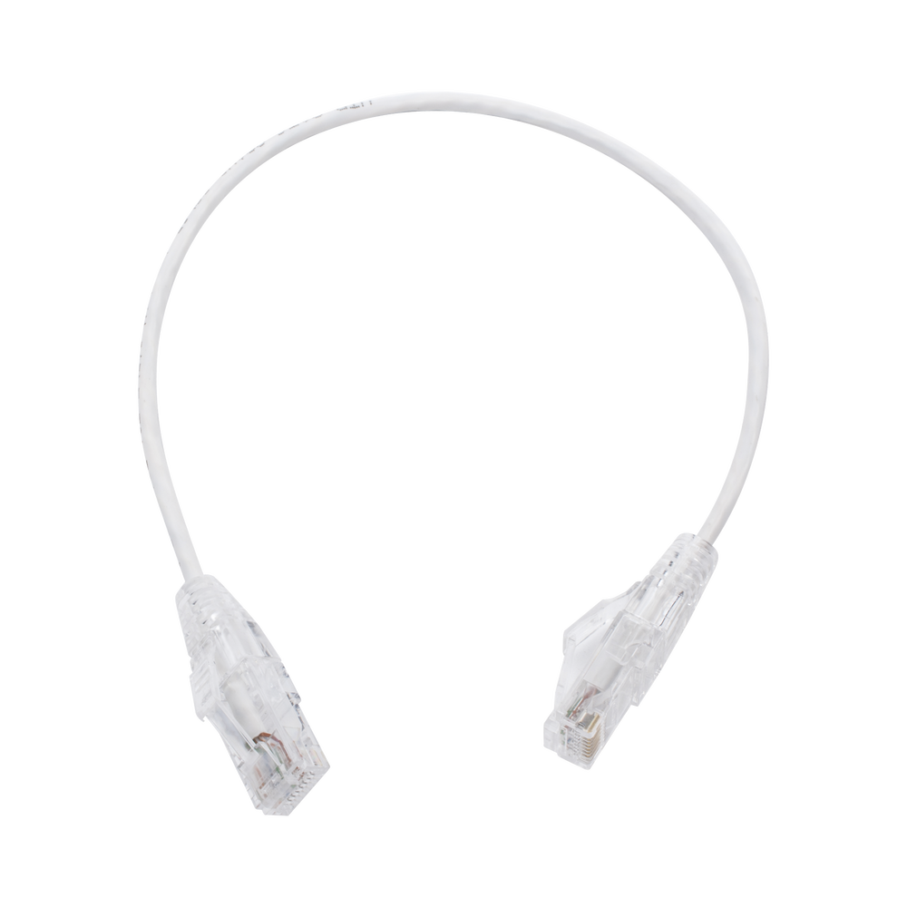 Linkedpro LP-UT6-030-WH28 Slim Patch Cord UTP Cat6 - 0.98 ft (30 cm) White, Reduced Diameter (28 AWG)