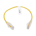 Linkedpro LP-UT6-030-YE28 Slim Patch Cord UTP Cat6 - 0.98 ft (30 cm) Yellow, Reduced Diameter (28 AWG)