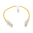Linkedpro LP-UT6-030-YE28 Slim Patch Cord UTP Cat6 - 0.98 ft (30 cm) Yellow, Reduced Diameter (28 AWG)